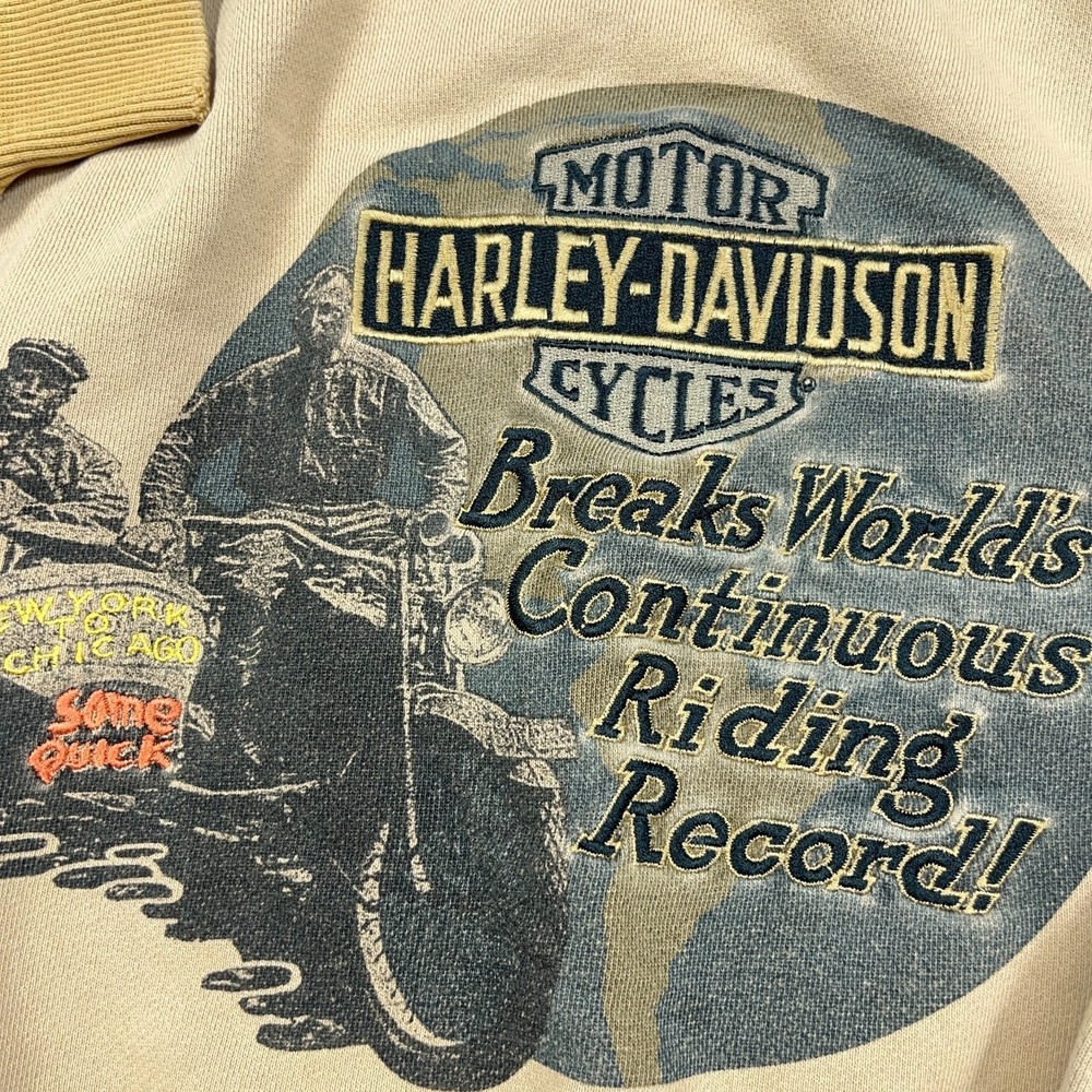Vintage Harley Davidson Sweatshirt Men XL Brown Crewneck Spellout 90s Y2K - Picture 7 of 13